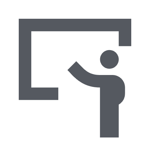 Icon of person teaching.